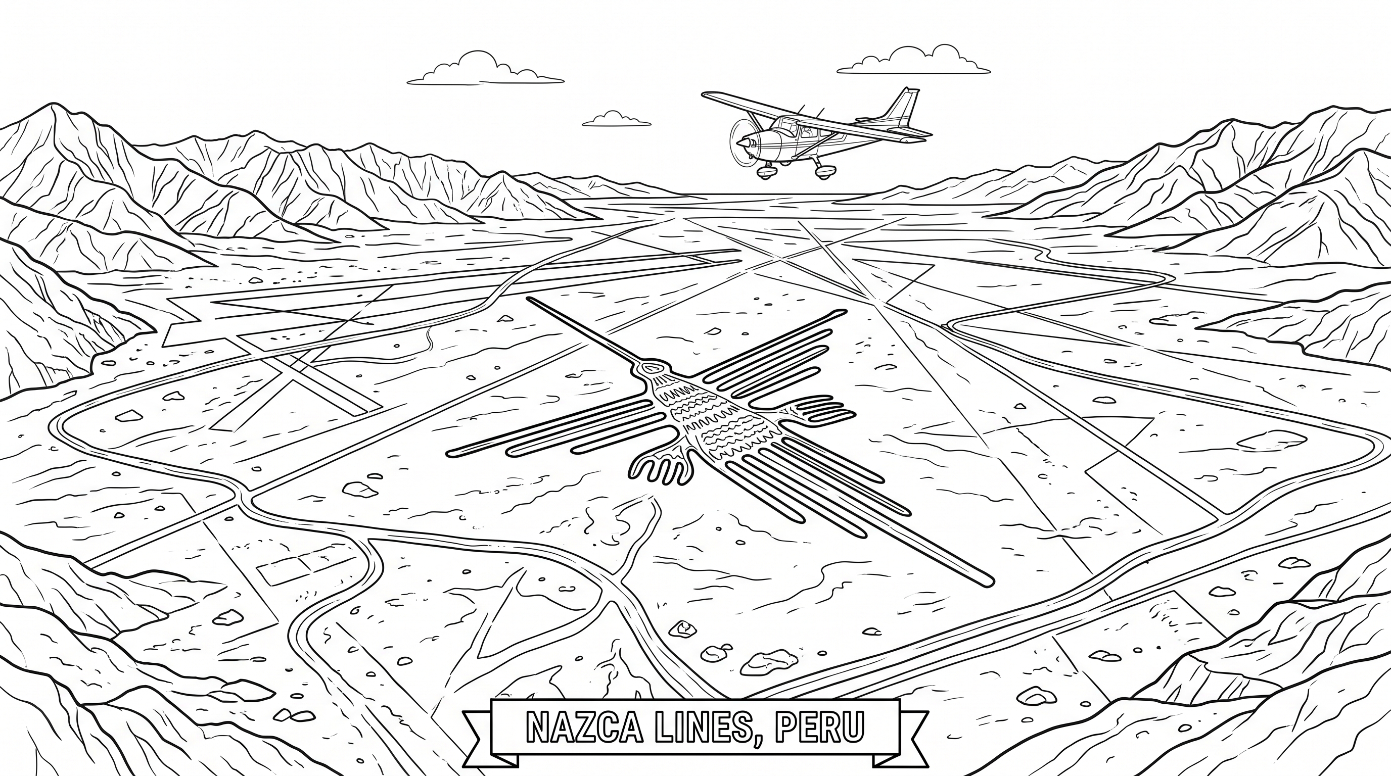 Colouring sheet: the Nazca Lines, Peru